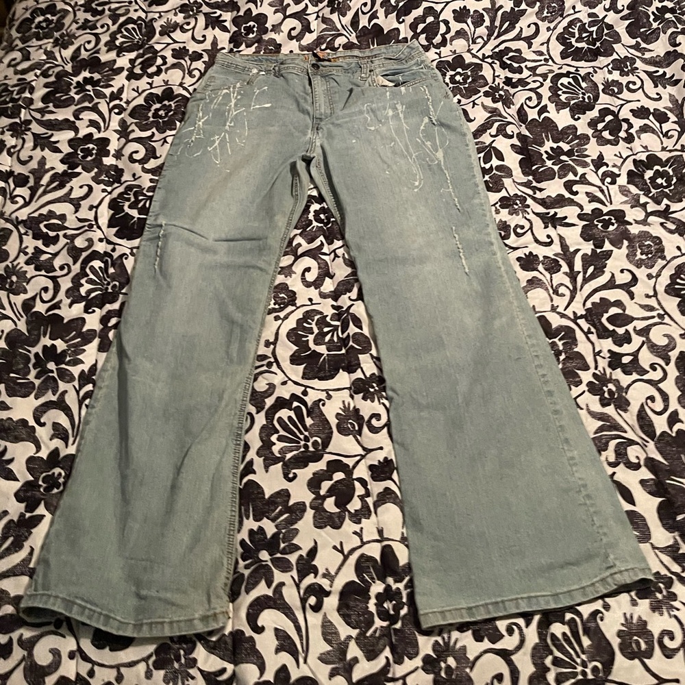 ULTRA LOVE “Paint” Decorative Flare/Wide Leg Jeans